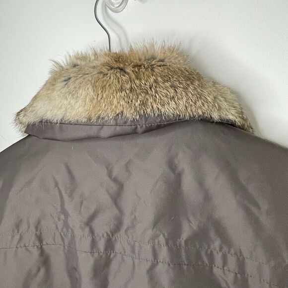 Compagnia Della Moda Brown Down Jacket Rabbit Fur Collar Women XS/S Alps Skiing - Picture 10 of 16